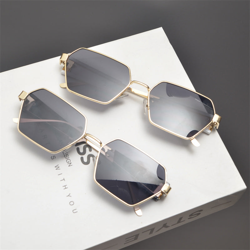 Rimless Gold Shield Sunglasses