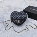 Black Leather Heart Mini Bag