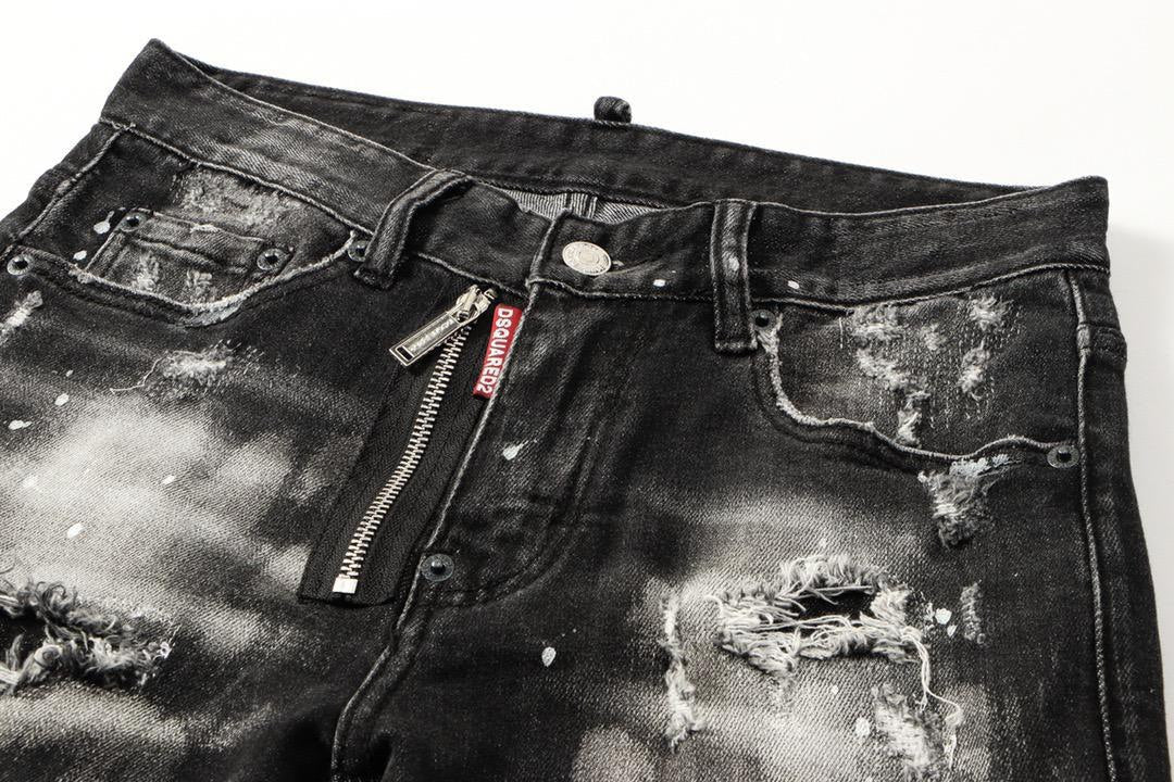 Slim-Fit Distressed Denim Jeans