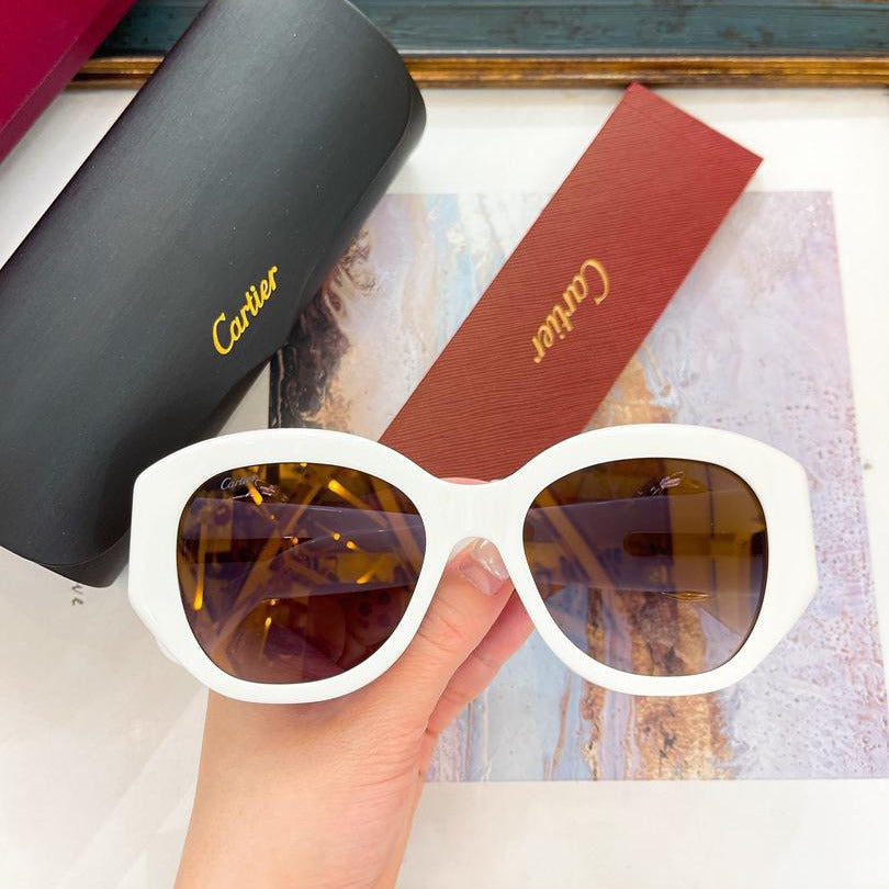 Oversized White Acetate Sunglasses