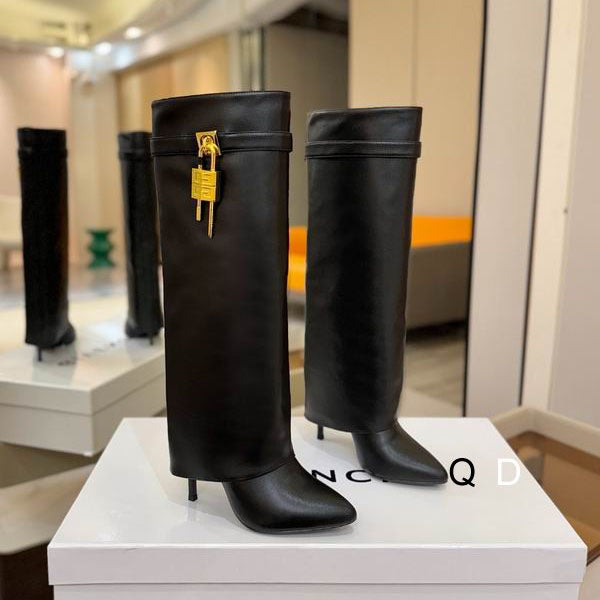 Knee-High Boots Gold Lock