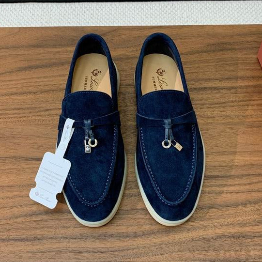 Navy Suede Loafers