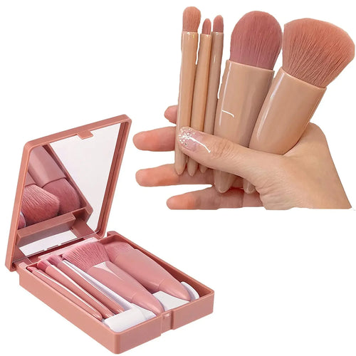 5pcs Mini Makeup Brush Set with Mirror