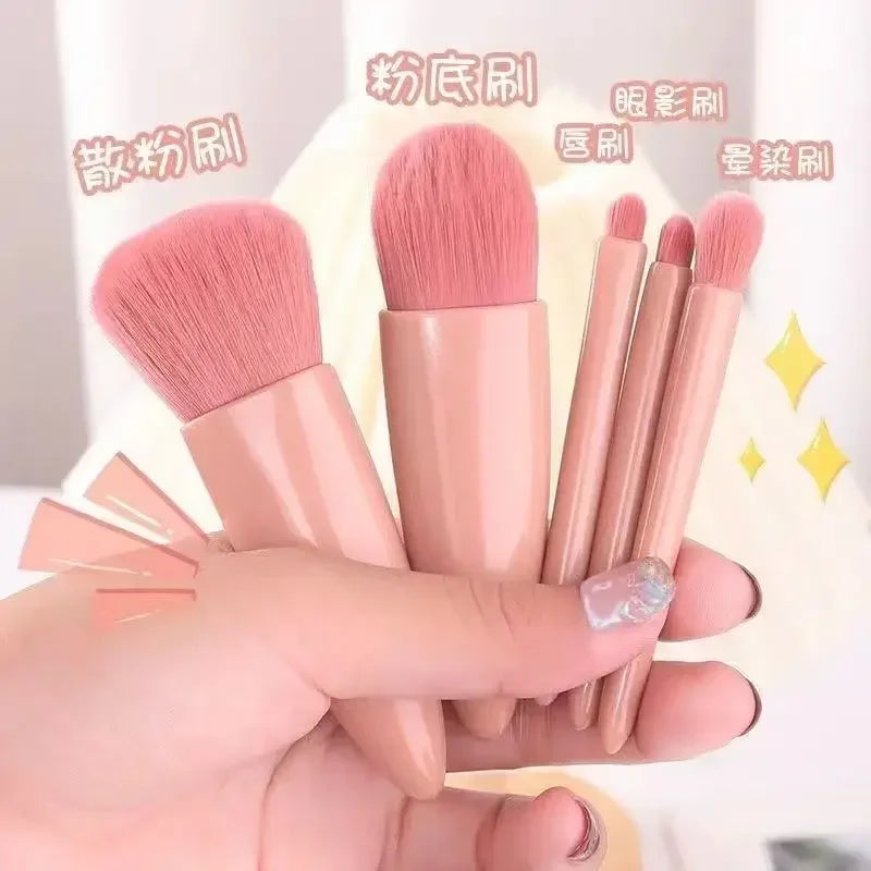 5pcs Mini Makeup Brush Set with Mirror