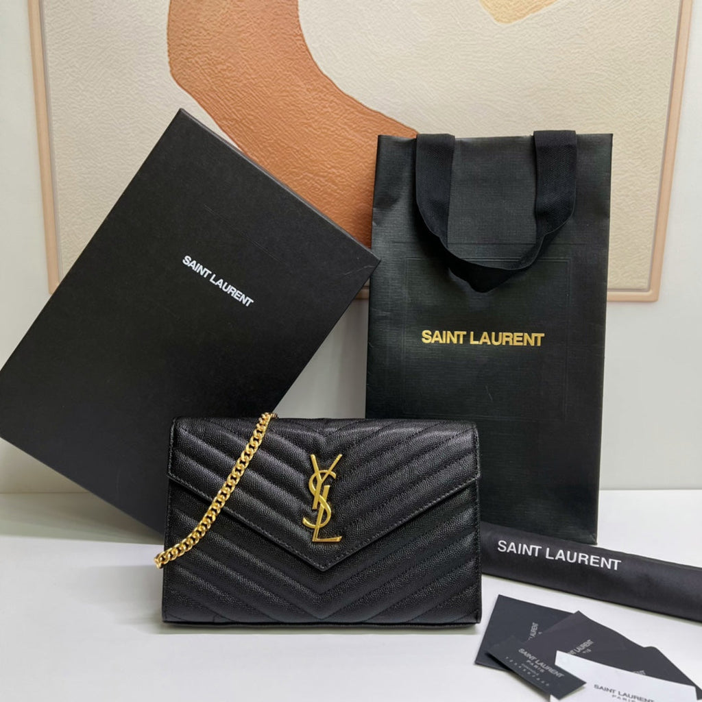 Quilted Leather Wallet on Chain